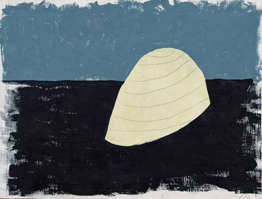 Helga Höhne, Gelber Stein, 2024 <br /> Acryl, 36 x 47,6 cm, <br /><strong> Startpreis 350 € </strong>