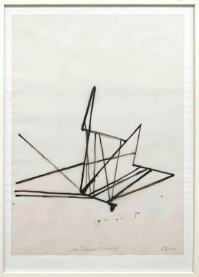 Bernd Wilde, 7.10. Schatten von Nin oz, 2023 <br /> Tusche , Rahmen optional 45 € <br /><strong> Startpreis 150 € </strong>