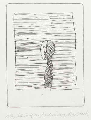 Max Stock, Ich und der Andere, 2013 <br /> Radierung, 20 x 15 cm, e.a. <br /><strong> Startpreis 90 € </strong> <br /><strong>VERKAUFT</strong>
