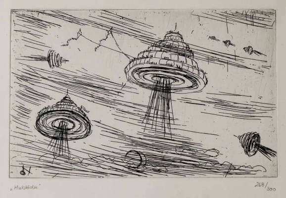 Oskar Nerlinger, Hutstädte, o.J. <br /> Radierung , 16 x 24,5 cm, 268/300 Nachlass <br /><strong> Startpreis 170 € </strong><br /><strong>VERKAUFT</strong>