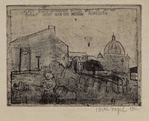 Heidi Vogel, o.T., 1982 <br /> Kaltnadelradierung, 10 x 12,5 cm, Rückseite: Widmung <br /><strong> Startpreis 40 € </strong><br /><strong>VERKAUFT</strong>