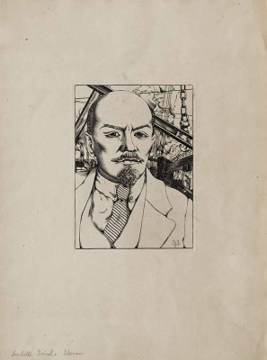 Johannes Wüsten, Lenin, 1933 <br /> Kupferstich, 39 x 28,5 cm, Nachlass Joannes Wüsten <br /><strong> Startpreis 100 € </strong>