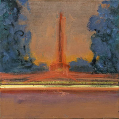 Reinhard Stangl, Säule, 2023 <br /> Öl auf Leinwand, 48 x 48 cm, <br /><strong> Startpreis 1.500 € </strong>