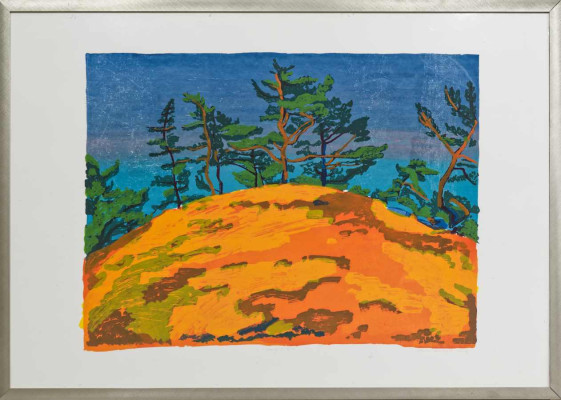 Karen Koschnick, Orange, 2014 <br /> Siebdruck auf Papier, 70 x 100 cm <br /><strong> Startpreis 300 € </strong><br /> Rahmen optional 80 €<br /> <strong>–VERKAUFT–</strong>