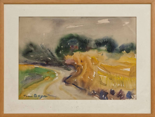 Tom Beyer, o.T. (Landschaft), 1980 <br /> Aquarell, 44 x 64 cm <br /><strong> Startpreis 600 € </strong><br /> Rahmen optional 70 €