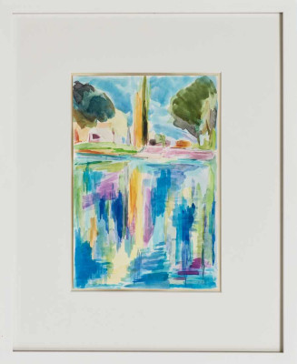 Ulrike Hahn, Wasserspiel II, 2022 <br /> Aquarell, 30 x 21 cm <br /><strong> Startpreis 360 € </strong><br /> Rahmen optional 40 €