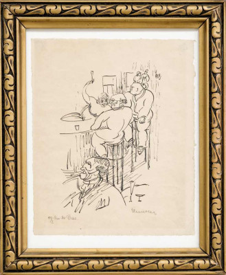 Heinrich Ehmsen, An der Bar, o.J. <br /> Lithografie, 26 x 21 cm <br /><strong> Startpreis 250 € </strong><br /> <strong>–VERKAUFT–</strong>