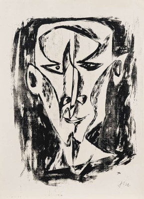 Toni Mau, o.T. (Portrait), 1957 <br /> Siebdruck, 36 x 26 cm <br /><strong> Startpreis 180 € </strong><br /><strong>–VERKAUFT–</strong>