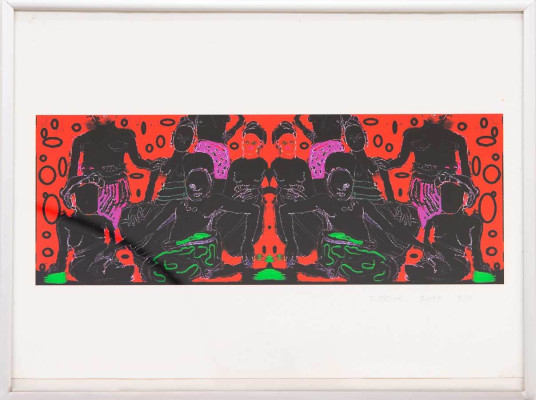 Petra Flierl, afrikanerinnen, 2014 <br /> Digitalgraphik, 13 x 36 cm <br /><strong> Startpreis 190 € </strong><br /> Rahmen optional 30 €