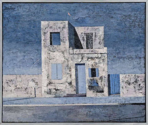Michael Hegewald, Villa bei Playa Santiago, 2024 <br /> Öl/ Leinwand, 50 x 60 cm <br /><strong> Startpreis 1900 € </strong><br /> Rahmen incl.