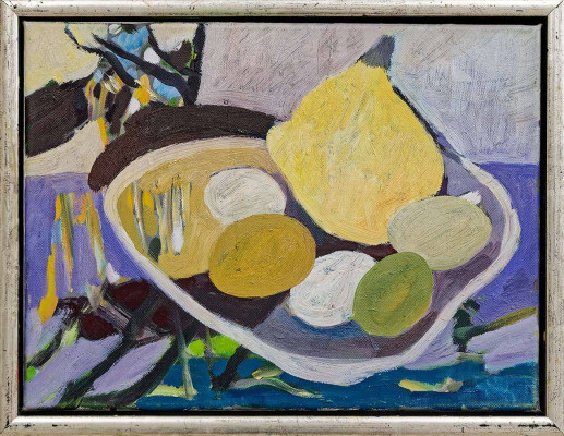 Midele Schade, Ei, Ei, Ei, 2018 <br /> Öl auf Leinwand, 30 x 40 cm <br /><strong> Startpreis 390 € </strong><br /> Rahmen optional 20 €