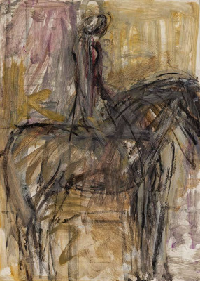 Manfred Böttcher, Reiter (beidseitig), o.J. <br /> Gouache auf Papier, 70 x 50 cm <br /><strong> Startpreis 480 € </strong><br /><strong>–VERKAUFT–</strong>