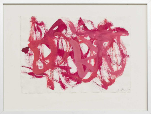 Martin Colden, rotes Blatt, 2024 <br /> Tusche in rot, 20,8 x 29,7 cm <br /><strong> Startpreis 170 € </strong><br /> Rahmen optional 25 €