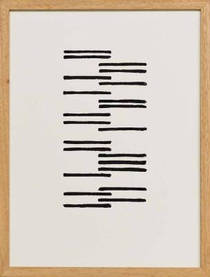 Klaus Fuchs, o.T. (offenes Linienfeld/ 22), 2024 <br /> Linoldruckfarbe auf Papier, 24 x 13 cm <br /><strong> Startpreis 160 € </strong><br /> Rahmen optional 20 €