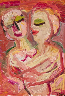 Heinrich Bethke, Zusammen (signiert), 2004 <br /> Tempera, 50 x 40 cm <br /><strong> Startpreis 330 € </strong</strong>