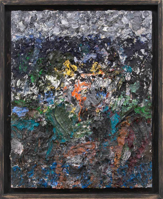 Michael Kain, Rotwild im Revier, 2024 <br /> Öl auf Leinwand, 50 x 40 cm <br /><strong> Startpreis 600 € </strong><br /> Rahmen optional 30 €