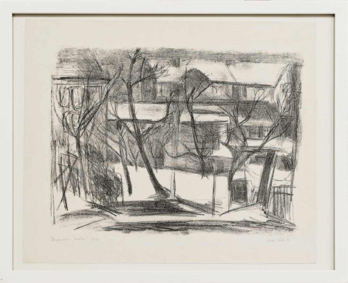 Wulff Sailer, Verschneiter Garten, 1972 <br /> Lithografie, 37 x 44,5 cm <br /><strong> Startpreis 125 € </strong><br /> Rahmen optional 25 €
<br /><strong>–VERKAUFT–</strong>