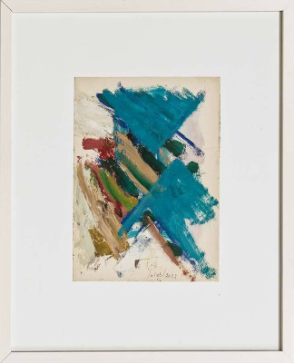 Jörg-Uwe Jacob, Spitzen, 2021 <br /> Öl auf Papier, 29,5 x 21 cm <br /><strong> Startpreis 360 € </strong>