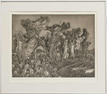 Gerenot Richter, Begegnung (Bremer Iris), 1988 <br /> Radierung und Aquatinta, 63 x 78,5 cm <br /><strong> Startpreis 300 € </strong><br /><strong>–VERKAUFT–</strong>