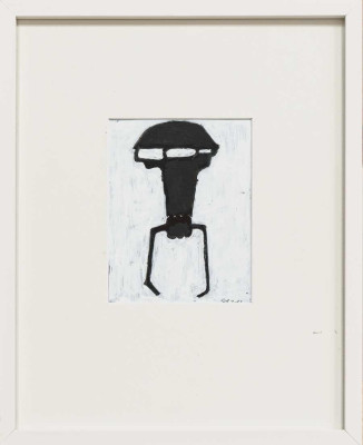 Henry Stöcker, in Bereitschaft, 2012 <br /> Tusche und Acryl, 13 x 11 cm <br /><strong> Startpreis 210 € </strong><br /> Rahmen optional 20 €