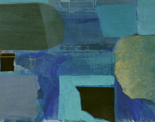 Annette Gundermann, Einsames Schwarz, 2005 <br /> Collage (im Passepartout), 56 x 65 cm <br /><strong> Startpreis 600 € </strong><br /> Rahmen optional 50 €