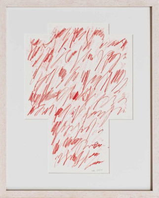 Andrea Engelmann, Kimono, 2021 <br /> Buntstift, Wachsstift auf Papier, 42 x 29,7 cm <br /><strong> Startpreis 300 € </strong><br /> Rahmen optional 30 €