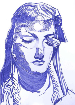 Matthias Heidenreich, Denker Rapper, 2013 <br />Tusche auf Papier, 29,7 x 21 cm<br /><strong>Startpreis 150 € </strong><br /> Rahmen invcl.