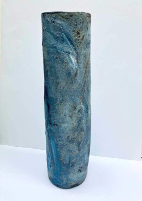 Regina Müller-Huschke, Blaue Vase <br /> gedreht, H=42 cm <br /><strong>Startpreis 220 € </strong><br /><span style="color:#FF0000;"><strong> verkauft</strong></span>