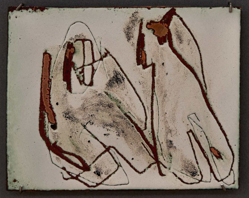 Julika Müller, 2 Akte <br /> Zeichnung, Emallie auf Kupfer, 7,5 x 9,5 cm <br /><strong>Startpreis 150 € </strong>, Rahmen optional 20 €