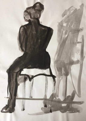 Nänzi, Nocturnes, ca. 1990 <br /> Tusche 43,8 x 31,5 cm <br /><strong>Startpreis 190 € </strong>