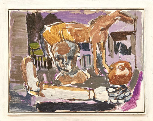 Martin Enderlein, Stillleben, 2021 <br /> Mischtechnik auf Leinwand, 36 x 46 cm<br /><strong>Startpreis 350 € </strong>