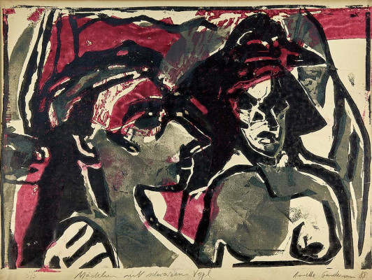 Annette Gundermann, Nachtschwarm, 1989 <br />Holzschnitt 34 x 49 cm<br /><strong>Startpreis 270 € </strong>