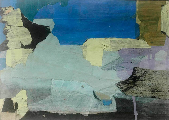 Annette Gundermann, Im Goldfischteich, 2021 <br />Collage 30 x 40 cm<br /><strong>Startpreis 110 € </strong>, Rahmen optional 25 <br /><span style="color:#FF0000;"><strong> verkauft</strong></span>€