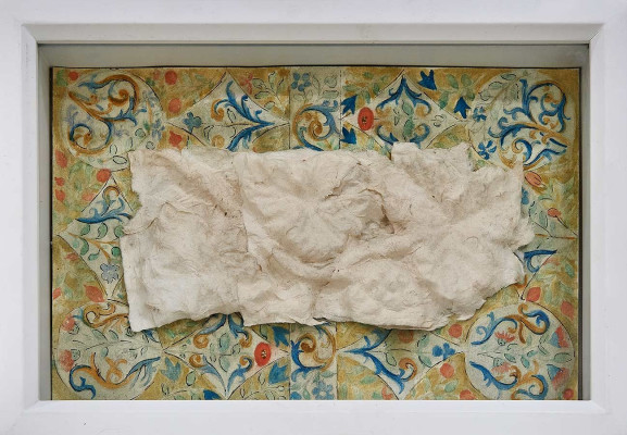 Astrid Weichelt, Ranke Kloster Chorin, 2019<br /> Papierabformung, Aquarell ,21,5 x 31,5 cm<br /><strong>Startpreis 90 € </strong>, inklusive Kasten