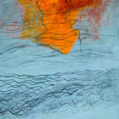 Liz Mields-Kratochwil, Wasser, 2020<br /> Acryl und Bleistift auf MDF, 42 x 40 cm<br /><strong>Startpreis 200 € </strong><br /><span style="color:#FF0000;"><strong> verkauft</strong></span>