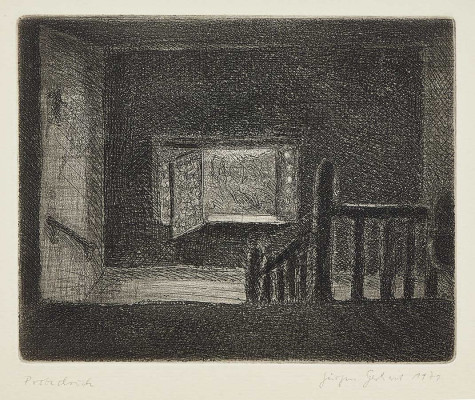 Jürgen Gerhard, 1979 <br />Radierung, 12 x 15 cm<br /><strong>Startpreis 75 € </strong>, Probedruck