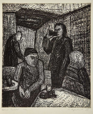 Michael Augustinski, Berliner Bierlokal, 1980 <br />Radierung, 16 x 25 cm, 1/12 <br /><strong>Startpreis 75 € </strong><br /><span style="color:#FF0000;"><strong> verkauft</strong></span>