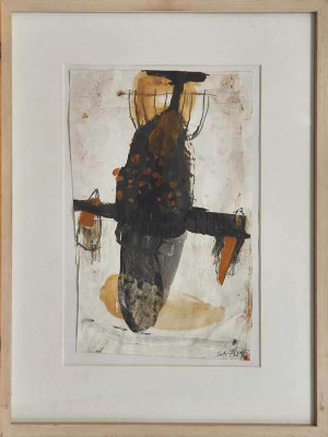 Sati Zech, o.T., 1998<br />Mischtechnik, 36 x 21 cm<br /><strong>Startpreis 380 €</strong>, incl. Rahmen