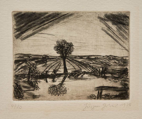 Jürgen Gerhard, 1976<br />Radierung, 6 x 8 cm, 4/20<br /><strong>Startpreis 45 €</strong>