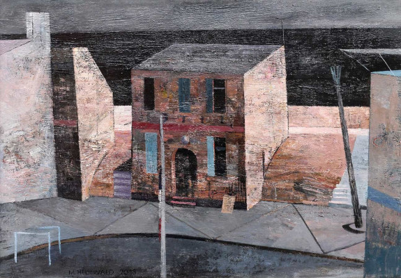 Michael Hegewald, Hotel (IV), 2018 <br /> Öl auf Hartfaser, 70 x 100 cm <br /><strong>Startpreis 2.600 € </strong>, inclusive Rahmen