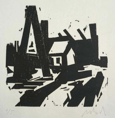Christian Ulrich, Schatten <br /> Holzschnitt, 18,5 x 18 cm 1/5 <br /><strong>Startpreis 60 € </strong>, Rahmen optional 45 €<br /><span style="color:#FF0000;"><strong> verkauft</strong></span>