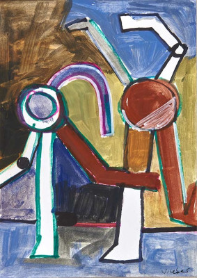 Wolfgang Leber, Flucht, 2004 <br /> Aquarell, 29,7 x 21 cm <br /><strong>Startpreis 180 € </strong><br /><span style="color:#FF0000;"><strong> verkauft</strong></span>