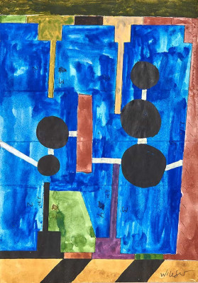 Wolfgang Leber, Ungleich verteilt, 2007 <br /> Aquarell, 29,7 x 21 cm <br /><strong>Startpreis 180 € </strong><br /><span style="color:#FF0000;"><strong> verkauft</strong></span>
