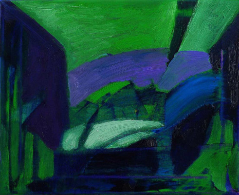 Midele Schade, Immergruen, 2020 <br /> Öl auf Leinwand, 30 x 24 cm <br /><strong>Startpreis 230 € </strong>, Rahmen optional 20 €<br /><span style="color:#FF0000;"><strong> verkauft</strong></span>