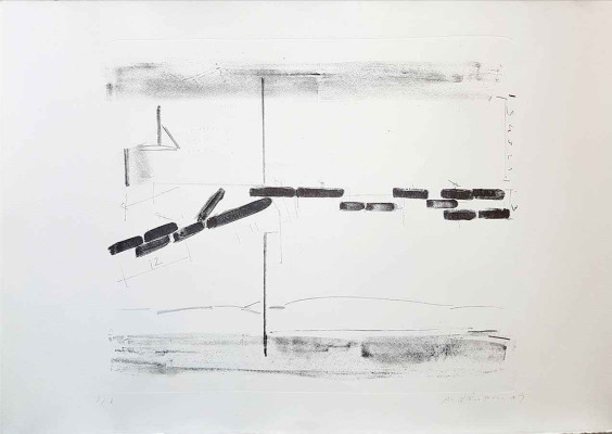 Achim Niemann, Strichrythmus, 2009 <br /> Lithografie, 53,5 x 76 cm, 8/8 <br /><strong>Startpreis 150 € </strong>