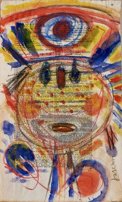 Horst Hussel, o.T. -2 <br /> Michtechnik auf Papier, 43,5 x 27 cm <br /><strong>Startpreis 290 € </strong>