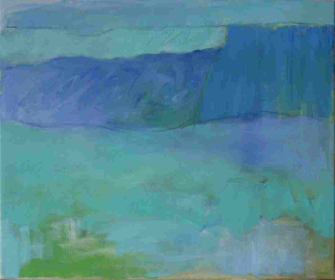 Kerstin Göldner, Vor dem Deich, 2013 <br /> Öl auf Leinwand, 50 x 60 cm <br /><strong>Startpreis 500 € </strong>