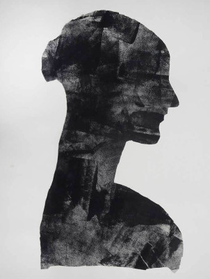 Elli Graetz, aus der Serie Fremde, 2015/16 <br /> Collage, 68 x 34 cm, Unikat <br /><strong>Startpreis 450 € </strong>, Rahmen optional 40 €
