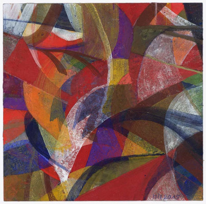 Monika Meiser, Polyphonie <br /> Pigment/Acryl auf Papier, 20 x 20 cm <br /><strong>Startpreis 280 € </strong>, inclusive Rahmen<br /><span style="color:#FF0000;"><strong> verkauft</strong></span>