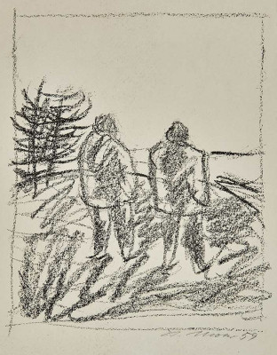 Arno Mohr, Mohr und Cremer beim Spaziergang, 1959  <br /> Lithografie, 23,5 x 19 cm   <br /><strong>Startpreis  200 € </strong><br /><span style="color:#FF0000;"><strong> verkauft</strong></span>